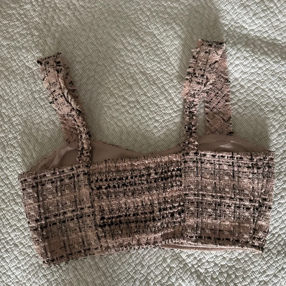 Wild Fable Pink Tweed Crop Top - Picture 4 of 5